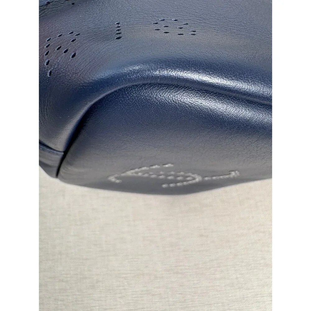 CHANEL Navy Blue Calfskin Deauville Bucket Bag Small SHW - Picture 8 of 16